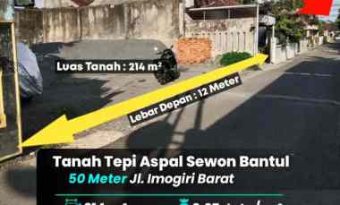 Tanah Tepi Aspal Strategis 50 meter ke jl. Imogiri Barat, Sewon