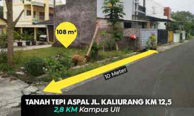 Tanah Tepi Aspal di jl. Kaliurang km 12,5, Jogja 2,8 km Kampus Uii