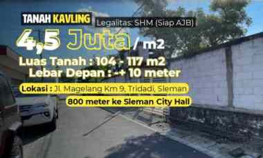 Tanah Kavling di Sleman, Cuma 800 meter ke Sleman City Hall