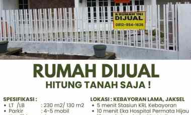 Dijual Rumah Hitung Tanah Saja, Cocok untuk Kost/ Kantor/Mess Karyaw