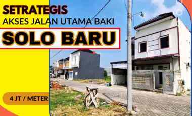 dijual tanah jl ovensari baki solo baru