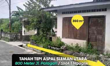 Tanah Bonus Rumah Tepi Aspal di jl. Palagan km 14 800 meter Sma 1 Nga