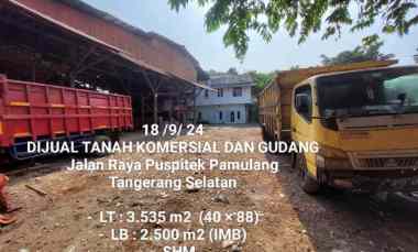 dijual tanah jl puspitek pamulang