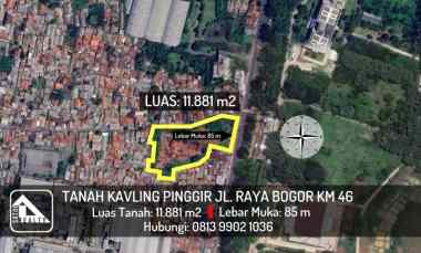 Tanah Kavling Komersial di Pinggir jl. Raya Bogor KM.46 Cibinong