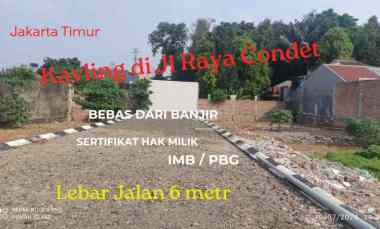 dijual tanah jl raya condet kramat jati