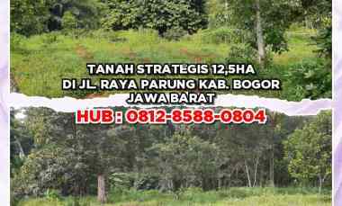 Tanah Strategis 12,5ha di Jalan Raya Parung Kabupaten Bogor Jawa Barat