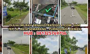 dijual tanah jl raya semarang purwodadi