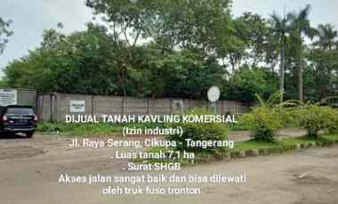 dijual tanah jl raya serang cikupa