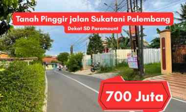 Jual Kavling Pinggir Jalan Sukatani Palembang 200 M SHM dekat SD Pa