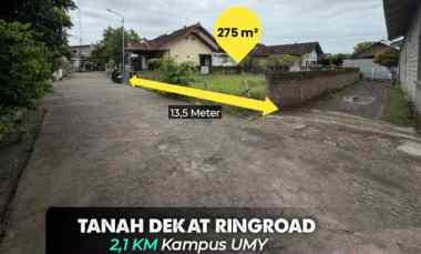 Tanah Strategis 2,1 km dekat Kampus Umy 1 km Ringroad Selatan