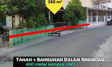 Tanah Bangunan di dalam Ringroad, Tamantirto Prospek untuk Kos 500 M