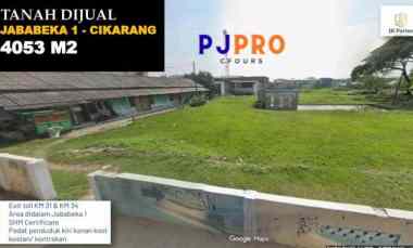 dijual tanah kawasan industri jababeka 1