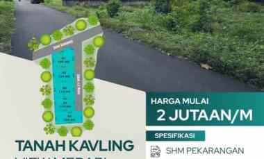 Tanah Kavling View Sawah dan Merapi di Barat Spbu Selomartani