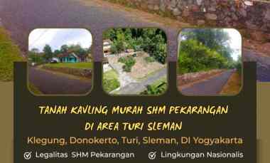 Tanah Kavling Murah SHM Pekarangan di Turi Sleman hanya 1,4 jt/m