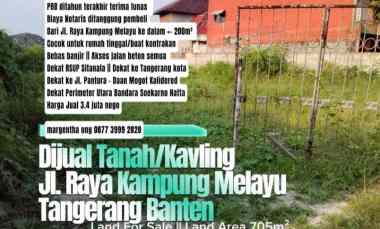 Dijual Tanah Kosong jl. Raya Kampung Melayu Tangerang