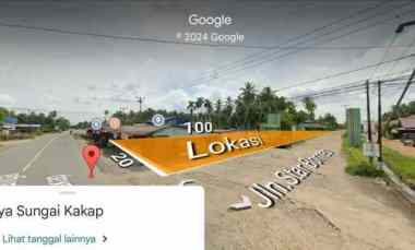 Tanah Dijual SHM UK 20x100 jl Raya Kakap Pal 9. Pasar Parit Gado