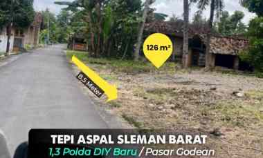 Tanah Tepi Aspal dekat Polda Diy Baru jl Godean km 10 Jogja