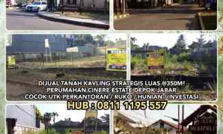 Jual Tanah Kavling Strategis Luas 350m Perumahan Cinere Estate Depok