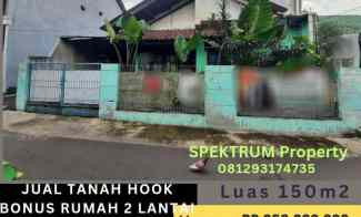 Tanah Hook 150m2 Bonus Rumah Second, Pondok Betung, Pdk Aren