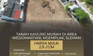 Tanah Kavling Murah Mulai 2,9 jt/meter di Wedomartani, Ngemplak, Slema