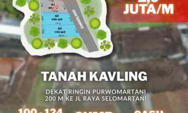 Tanah Kavling Timur Ringin Purwoartani 200 M ke jl Raya Selomartani