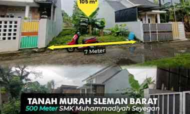 Tanah Murah di Seyegan, Sleman Barat 500 meter Smk Muh. Seyegan