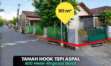 Tanah Hook Tepi Aspal di Sidoarum jl. Godean km 6 800 meter ke Ringro