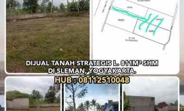 dijual tanah strategis di sleman yogyakarta l811m shm