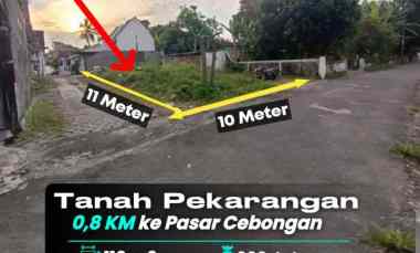 Tanah Pekarangan Hook Tepi Aspal 800 meter ke Pasar Cebongan