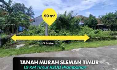 Tanah Murah di Sleman Timur dekat Rsud Prambanan 1,9 km jl. Piyungan