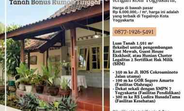 Jual Tanah Bonus Rumah Luas di Tegalrejo Kota Yogyakarta