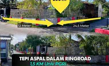 Tanah Tepi Aspal dalam Ringroad Jogja 1,2 km dekat Kampus Pgri