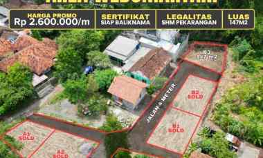 Tanah Dijual di Tonggalan, Wedomartani, Ngemplak, Sleman, DI Yogyakarta