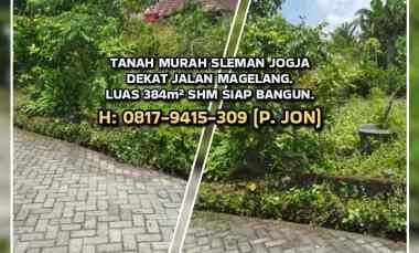 Dijual Murah Tanah SHM 384m Tridadi Sleman dekat jl Magelang km 10