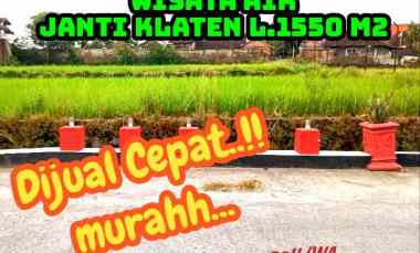 Dijual Tanah 1550m2 Zona Kuning Lokasi Wisata Janti Klaten 800jt