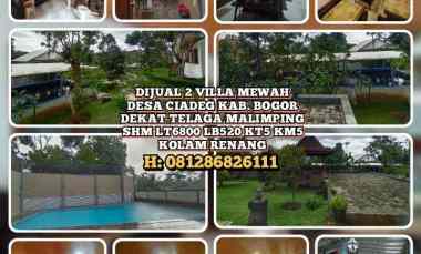 Dijual 2 Villa Mewah di Desa Ciadeg Kab. Bogor. dekat Telaga Malimping