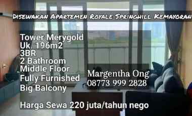 Apartemen Disewakan di Apartemen Royale Springhill Kemayoran