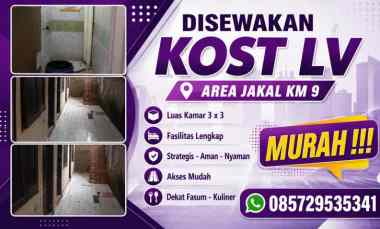 Disewakan Rumah Kost Murah LV Area Jakal km 9 Sleman Yogyakarta