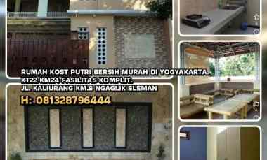 Rumah Kost Putri Murah Fasilitas Komplit di Yogyakarta. Kt22 Km24