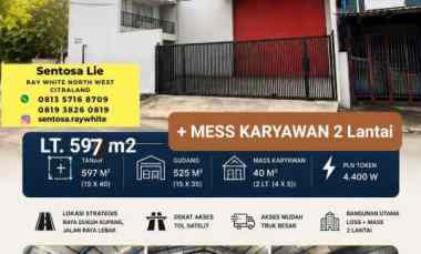 Disewakan 597 m2 Gudang Jalan Raya Dukuh Kupang - Surabaya Barat