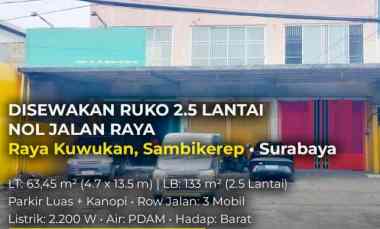 Disewakan Ruko Raya Kuwukan Sambikerep Surabaya Barat Main Road