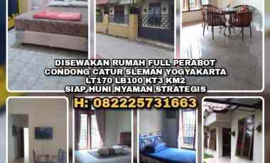 Disewakan Rumah Full Perabot di Condong Catur Sleman Yogyakarta. Lt170