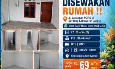 Rumah Disewakan Murah di Kemayoran Jakarta Pusat Lt100 Fullbang Kt2