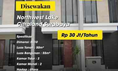 Disewakan Rumah Northwest Lake Citraland Surabaya