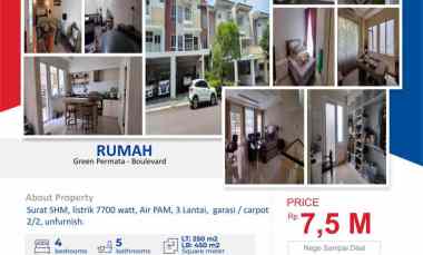 Jual Rumah Green Permata Boulevard Jakarta Selatan