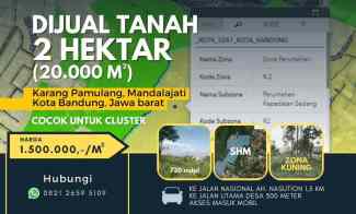 jual tanah 2 ha cocok untuk cluster kota bandung