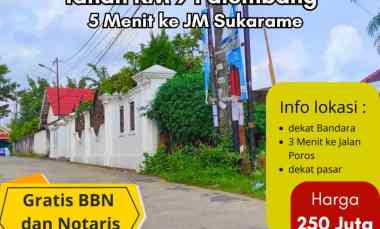 Kapling Palembang Area Kebun Bunga dekat JM Sukarame