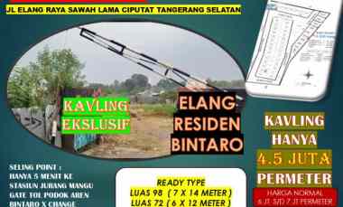 Tanah Dijual di jalan raya elang ciputat tangerang selatan