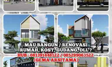 mau bangun renovasi rumah kost gudang dll h