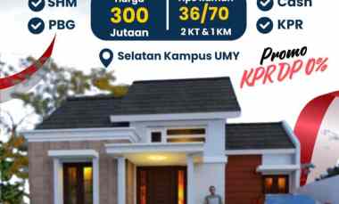 Promo DP 0 Rumah Murah 300 Jutaan di Kasihan, Bantul